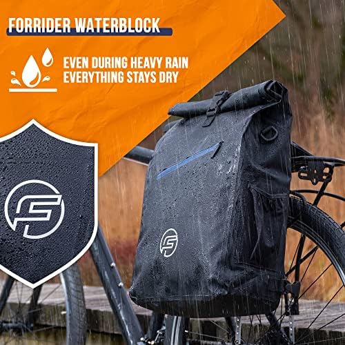 Forrider 3in1 שקית אופניים אופניים אופניים מתלה אחורי עם תרמיל אטום למים [נפח 27L] | תיק תא מטען אופניים |